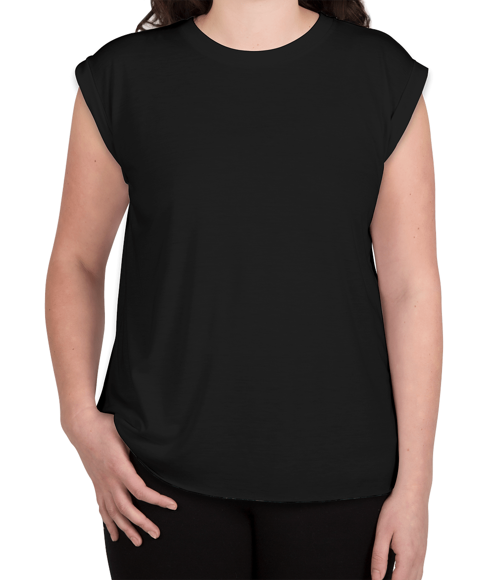 Bella + Canvas Women's Flowy Rolled Cuff T-shirt