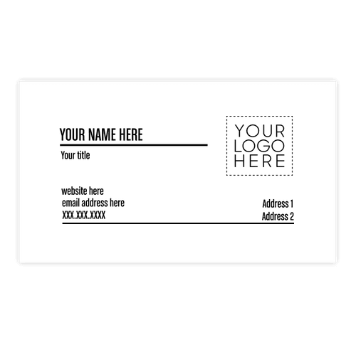 2" x 3.5" Horizontal Business Cards - 14 pt. Cardstock - White Glossy