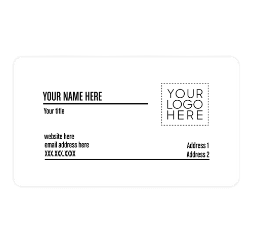 2" x 3.5" Horizontal Rounded Corner Business Cards - 14pt. Cardstock - White Glossy