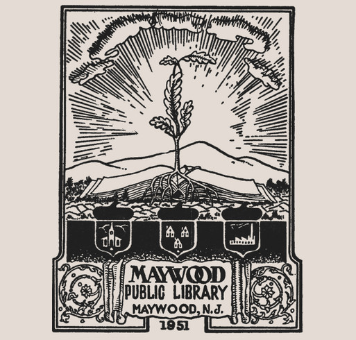 Maywood Public Library Fundraiser shirt design - zoomed