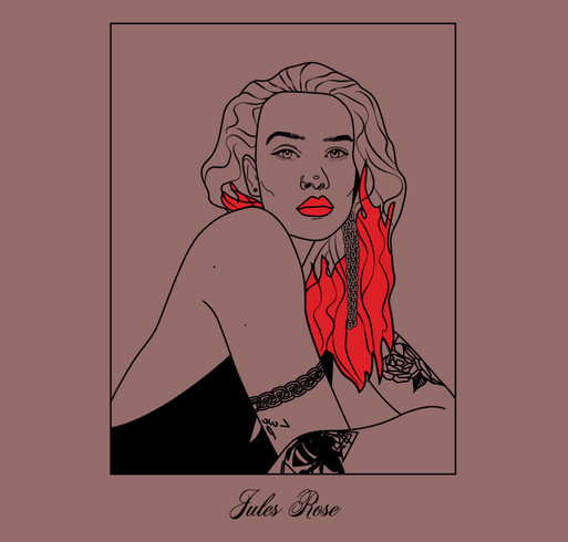 Jules Rose Merch shirt design - zoomed