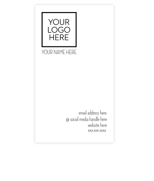 3.5" x 2" Vertical Business Cards - 14 pt. Cardstock - White Glossy