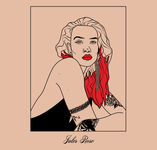 Jules Rose Merch shirt design - zoomed