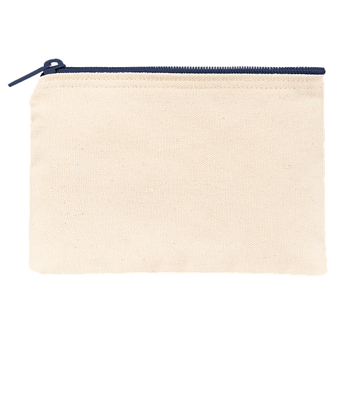 Download Custom Small Natural Canvas Pouch With Colored Zipper Design Pouches Online At Customink Com