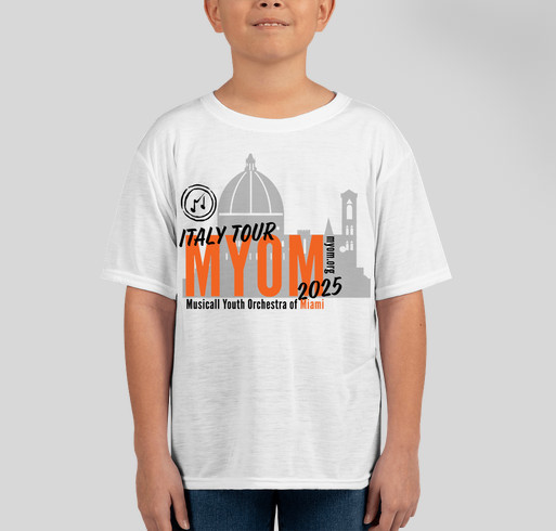 MYOM Italy Tour 2025 Fundraiser - unisex shirt design - front