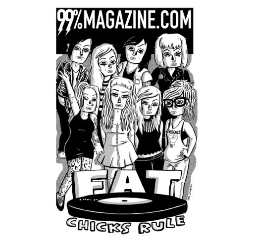FAT CHICKS RULE! shirt design - zoomed