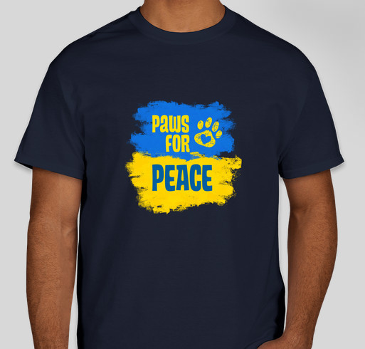 Paws for Peace - North Dakota Shelters/Rescues Helping Ukrainian Pets Fundraiser - unisex shirt design - front