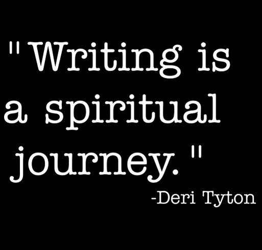 "Writing Is A Spiritual Journey" shirt design - zoomed