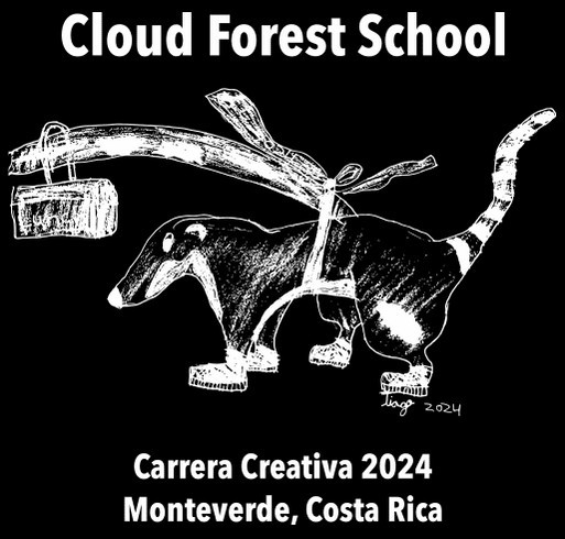 Carrera Creativa - Cloud Forest School 2024 Scholarship Run shirt design - zoomed