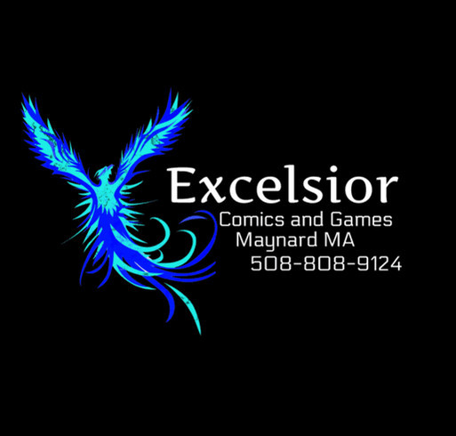 Excelsior Comics and Games Start-up shirt design - zoomed