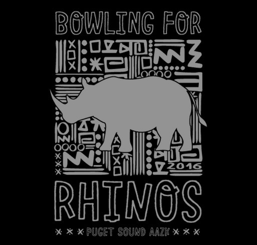 Bowling for Rhinos Seattle shirt design - zoomed