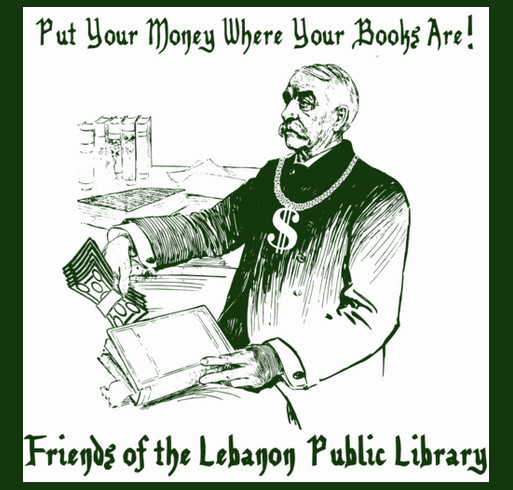 Friends of the Lebanon Public Library shirt design - zoomed
