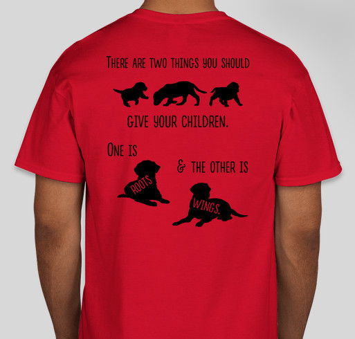 Give your children roots and wings Fundraiser - unisex shirt design - back