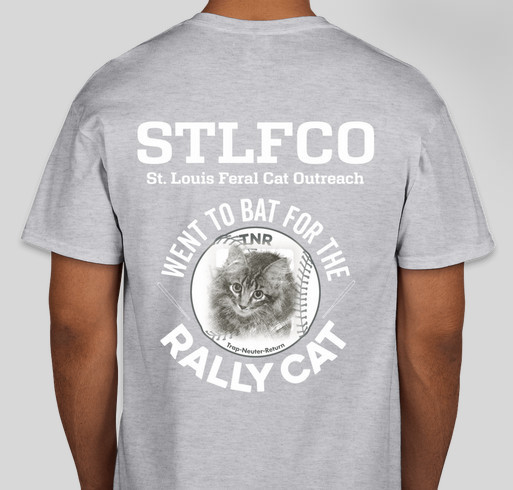 Rally Cat t-shirt from St. Louis Feral Cat Outreach Fundraiser - unisex shirt design - back
