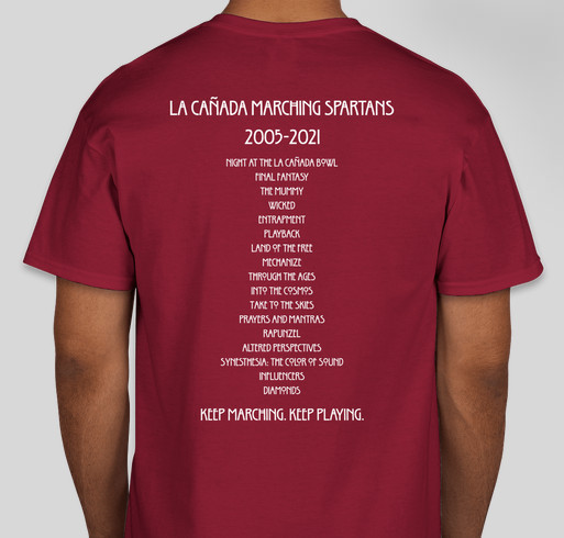 La Cañada High School Marching Band 2005-2021 Fundraiser - unisex shirt design - back