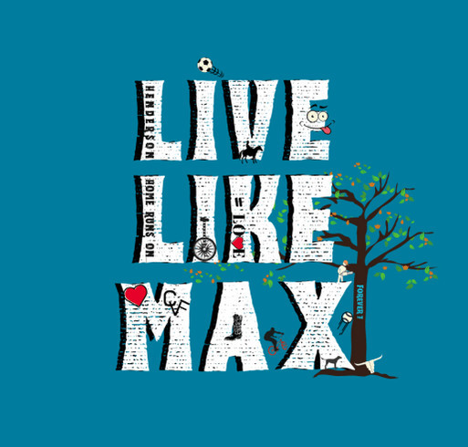 THE MAX SHIRT - 6 options - youth & adult sizes available! Antique Turquoise, Royal/Heather Blue shirt design - zoomed