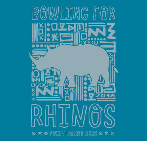 Bowling for Rhinos Seattle shirt design - zoomed