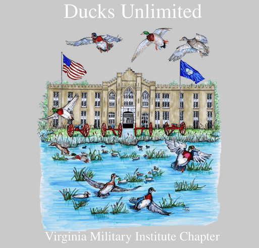 Ducks Unlimited at VMI shirt design - zoomed