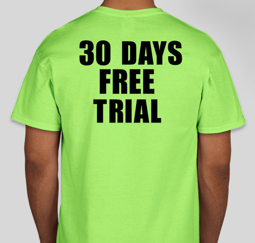 the iDubbbz "Please-Help-Me" "30-DAY-FREE-TRIAL" shirt on the LEGIT FOOD REVIEW ft h3h3 Fundraiser - unisex shirt design - back