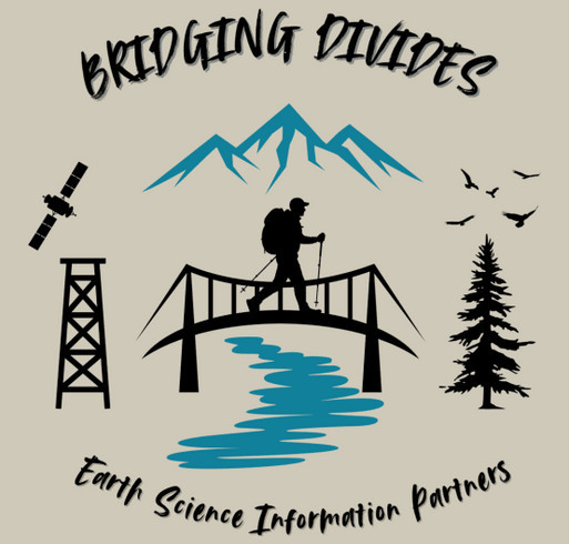 ESIP 2026 shirt - Bridging Divides shirt design - zoomed