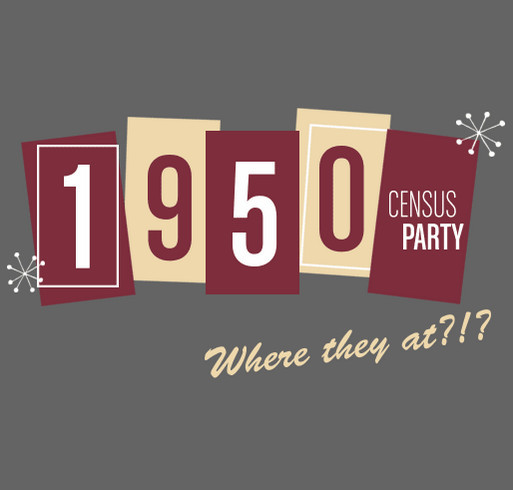 1950 Census Virtual Party shirt design - zoomed