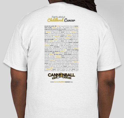 Cannonball Kids' cancer Fundraiser - unisex shirt design - back