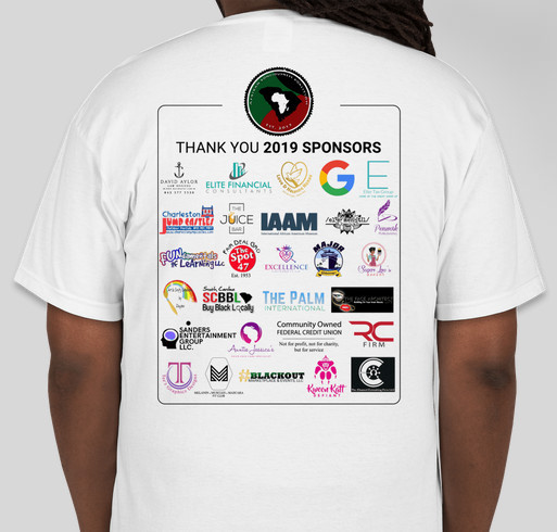 We celebrate the culture of the African diaspora through historic art, lectures, & community events! Fundraiser - unisex shirt design - back