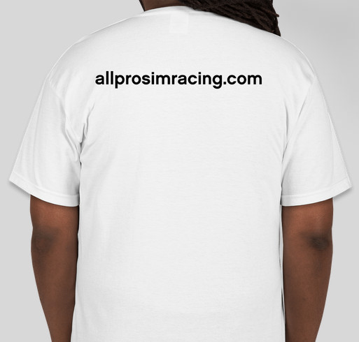 Help our simulated racing community grow Fundraiser - unisex shirt design - back