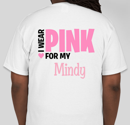 MIndy Mitchell's Fight against breast cancer Fundraiser - unisex shirt design - back