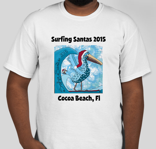 Surfing Santas fundraiser t-shirt for Grind For Life Fundraiser - unisex shirt design - small