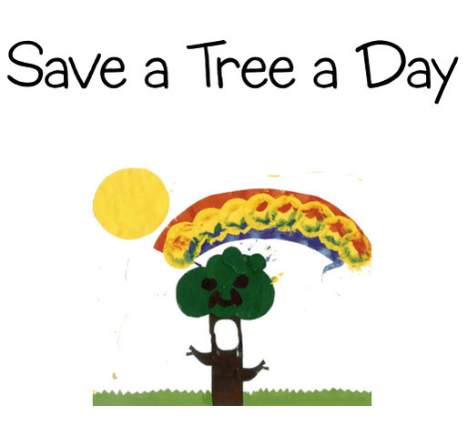 Recycled wood pallets save trees: 1 tree a day, forest in a year, greener earth in a lifetime shirt design - zoomed