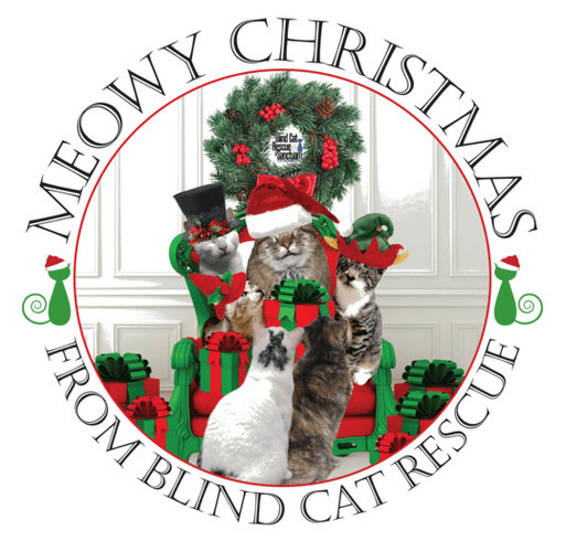 Blind Cat Rescue Christmas Shirt fundraiser shirt design - zoomed