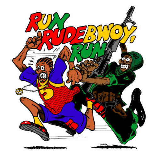 Run RudeBoy shirt design - zoomed