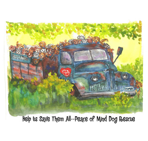 Peace of Mind Dog Rescue Truck TShirt shirt design - zoomed
