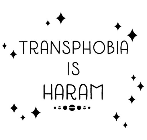 Transphobia is Haram shirt design - zoomed