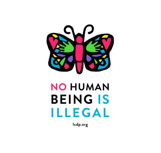 No Human Being is Illegal - Give Health to Immigrants! shirt design - zoomed
