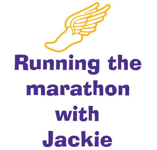 Running the marathon with Jackie shirt design - zoomed