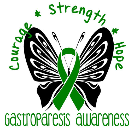 Courage * Strength * Hope Gastroparesis Awareness shirt design - zoomed