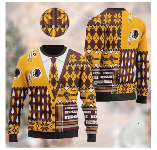 Washington Redskins NFL American Football Team Cardigan Style 3D Men And Women Ugly Sweater Shirt shirt design - zoomed