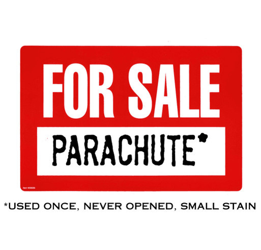 For Sale Parachute Comedic T-Shirt shirt design - zoomed