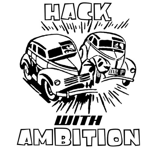 HACK with AMBITION shirt design - zoomed