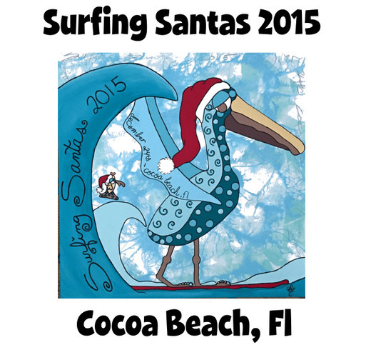 Surfing Santas fundraiser t-shirt for Grind For Life shirt design - zoomed