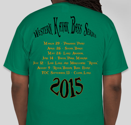 Western Kayak Bass Series Fundraiser - unisex shirt design - back