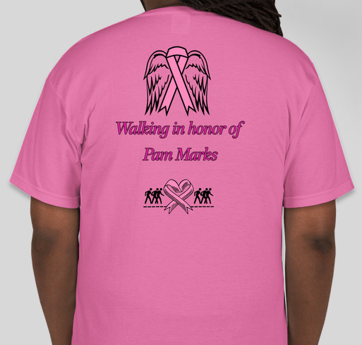 Avon Walk for Breast Cancer 2015 team shirts for "Perfectly Pink for Pam" Fundraiser - unisex shirt design - back