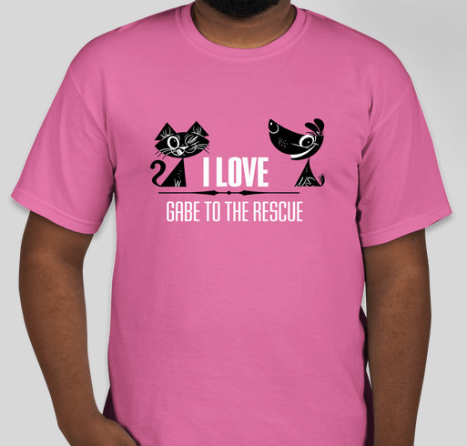 I support Gabe to the Rescue! Fundraiser - unisex shirt design - front