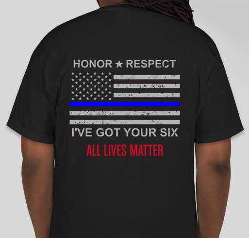 support your local blue line family Fundraiser - unisex shirt design - back