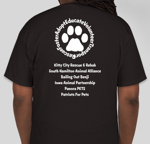 Animal Rescuers of Iowa Fundraiser - unisex shirt design - back