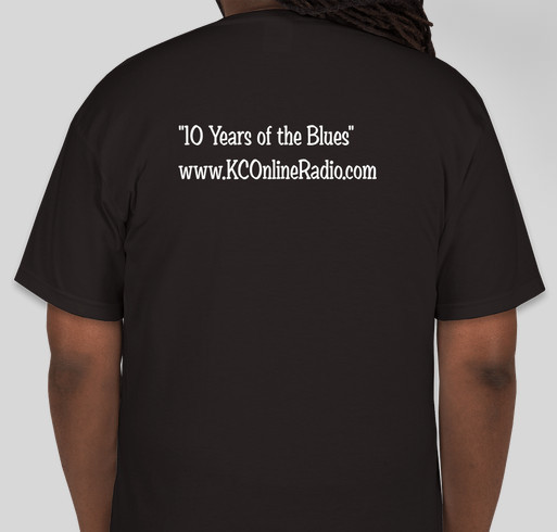 KCOR - 10 Years of the Blues Fundraiser - unisex shirt design - back