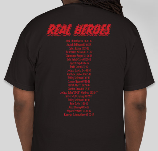 Heroes and Cops Against Childhood Cancer Fundraiser - unisex shirt design - back