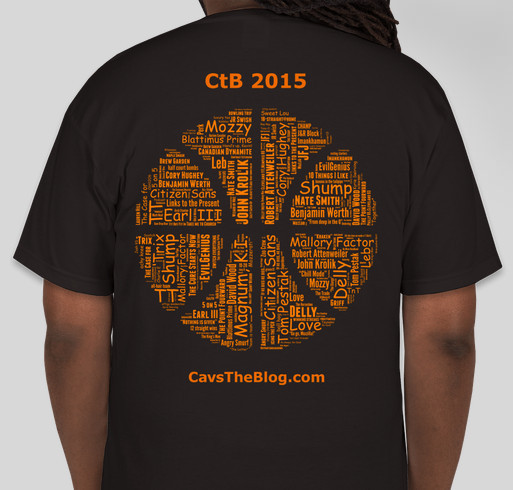 Cavs: the Blog, 2015 T-Shirts! for the Lauren Hill, "The Cure Starts Now" Fund Fundraiser - unisex shirt design - back